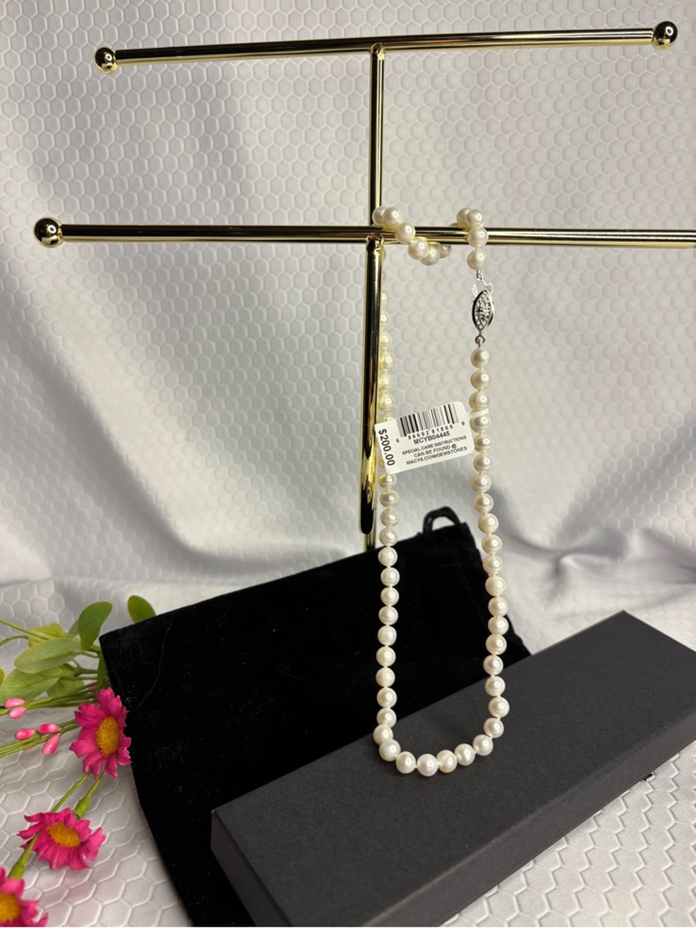 Cultured White Pearl Single-Strand Necklace NWT